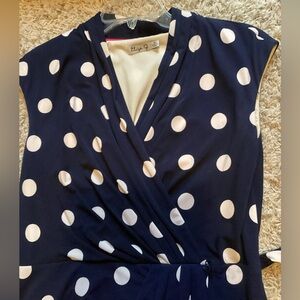 Eliza J polka dot faux wrap dress 12 petite